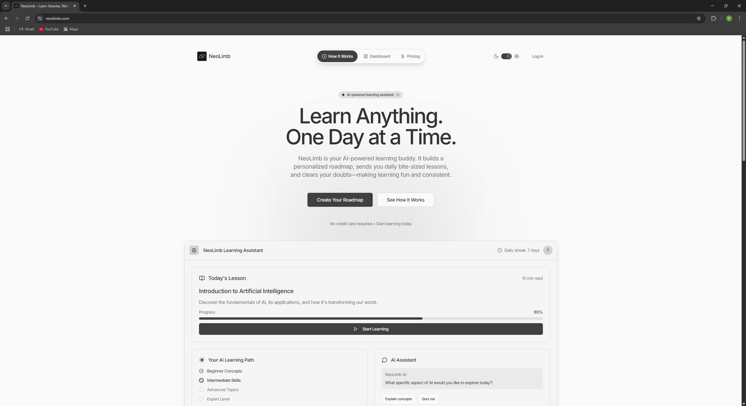 NeoLimb — Milestones view